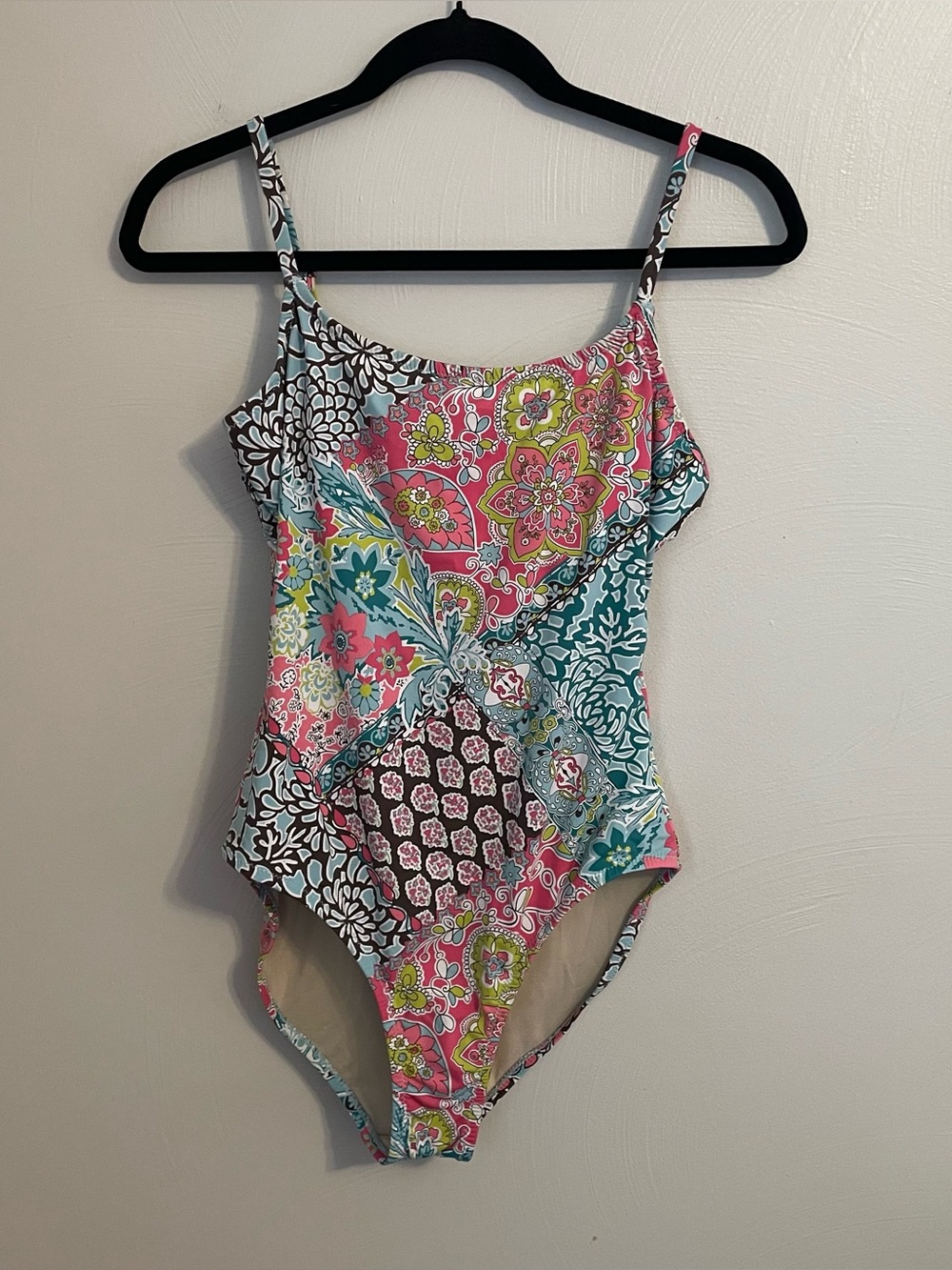 Garnet Hill Multicolor One Piece Swim Suit With Adjustable Straps Size 7